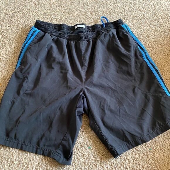 Mens Adidas Clima365 Black and Blue Athletic Shorts - Picture 1 of 2